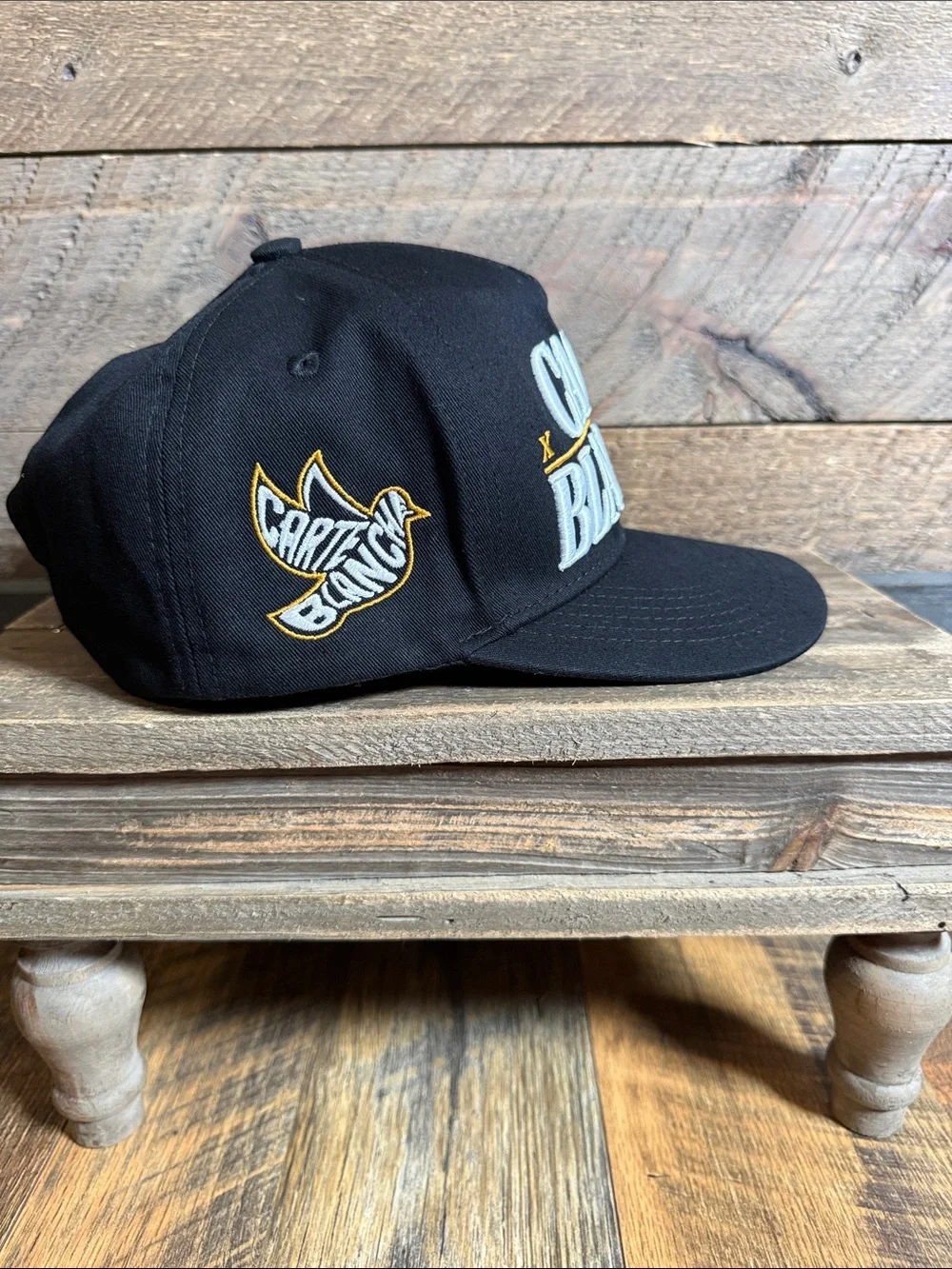 Carte Blanche Black Embroidered Snapback Hat Limited Edition 013 Streetwear Cap
